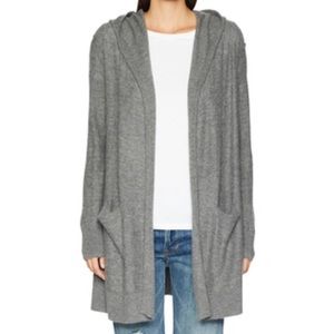 Grey hooded open cardigan VINCE size XS